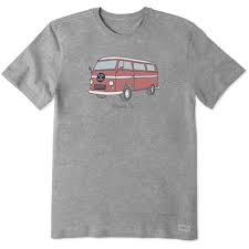 Life is Good VW "Ramble On" Men's Vintage Crusher T-shirt, Heather Gray
