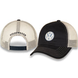 VW Hat, Navy Blue and White with Volkswagen Logo and Mesh Back