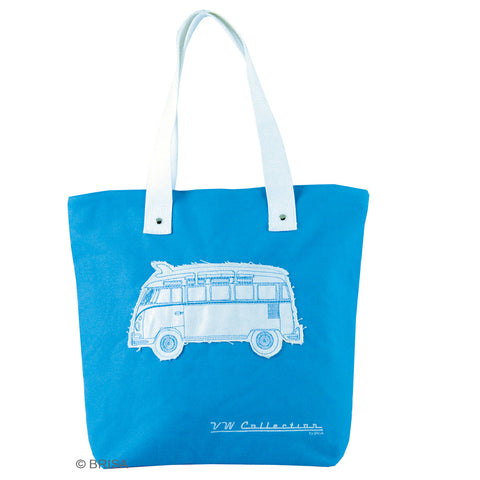 VW T1 Canvas Shopper Tote Bag Blue