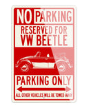 Volkswagen Beetle Convertible Reserved Parking Only Sign