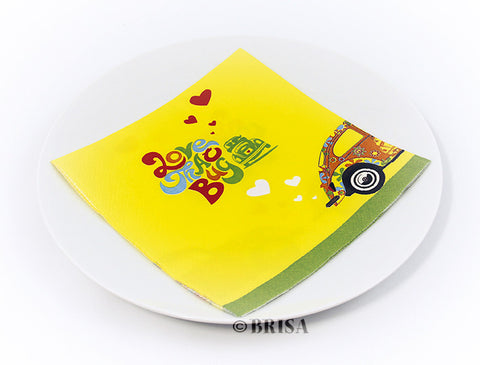 VW Beetle Design Napkin Set - "Love That Bug"