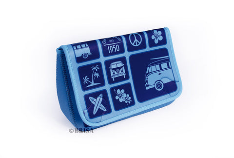 VW Bus T1 Neoprene Toiletry Bag - Blue