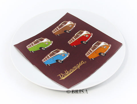 VW Bus Design Napkin Set – "Colored Samba"