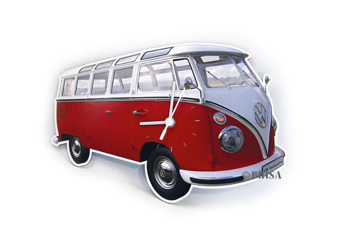 VW T1 Wall Clock Classic Red