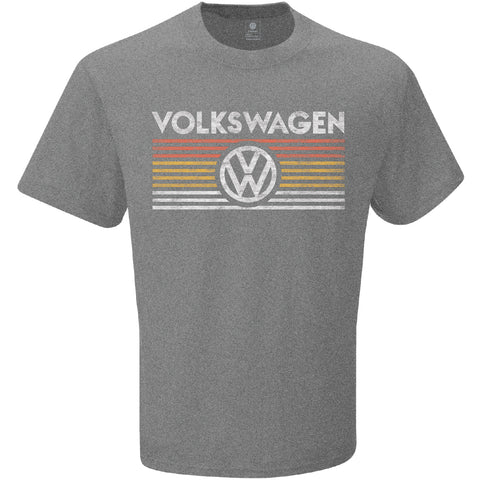 VW Classic Tee, Volkswagen Logo Light Grey Rainbow – All Things Vdub