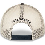 VW Hat, Navy Blue and White with Volkswagen Logo and Mesh Back