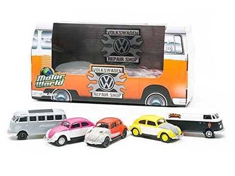 GreenLight Motorworld Volkshaus Repair Shop Set, 5 Car, 1:64 Scale