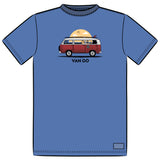 Life is Good VW Van Go Men's Crusher Tee, Royal Blue