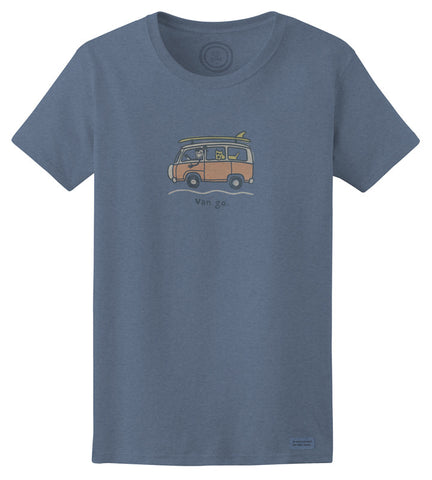 Life is Good VW "Jackie Surf Van Go" Women's T-shirt, Extra Blue