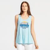 Life is Good Women's Van Go Textured Slub Tank, Beach Blue