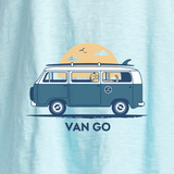 Life is Good Women's Van Go Textured Slub Tank, Beach Blue