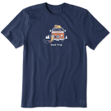 Life is Good VW "Road Trip" Men's Vintage Crusher T-shirt, Darkest Blue