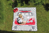 VW T1 Bus Picnic Blanket with Carrying Bag - Red