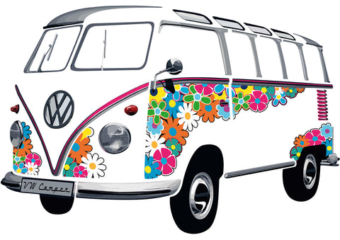 VW Bus Sticker - T1 Wall Decal Classic Flower