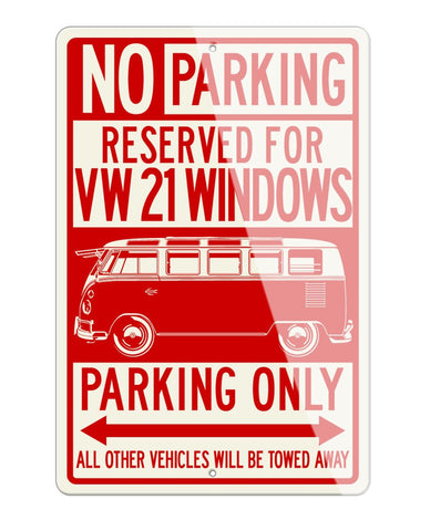 Volkswagen Kombi Bus Samba 21 windows Reserved Parking Only Sign