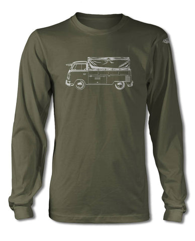 Volkswagen Kombi Utility Pickup Covered Bed T-Shirt- Long Sleeves - Side View