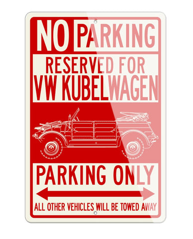 Volkswagen Kübelwagen Type 82 Reserved Parking Only Sign