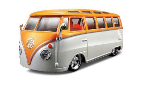 1:25 AllStars VW Van "Samba" Miasto Diecast, Orange/White