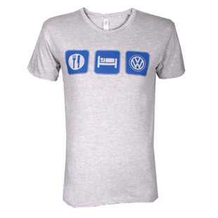 Eat Sleep VW Tee, Sport Grey