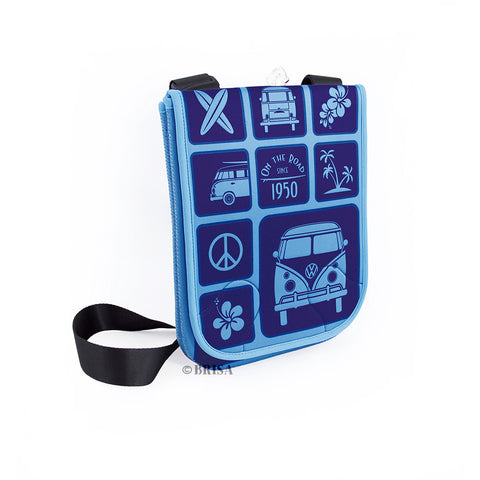 VW Bus T1 Neoprene Shoulder Bag For Tablet- Blue